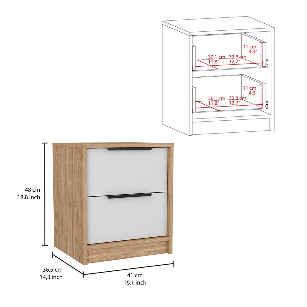 White Wood Four Drawer Dresser - 47-inch