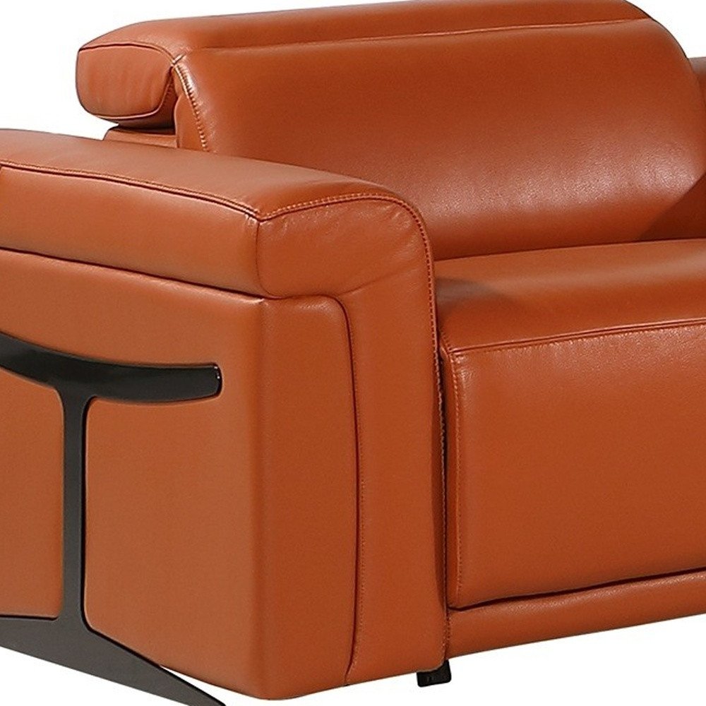Camel Italian Leather Modular L Shaped Eight Piece Corner Sectional with Console