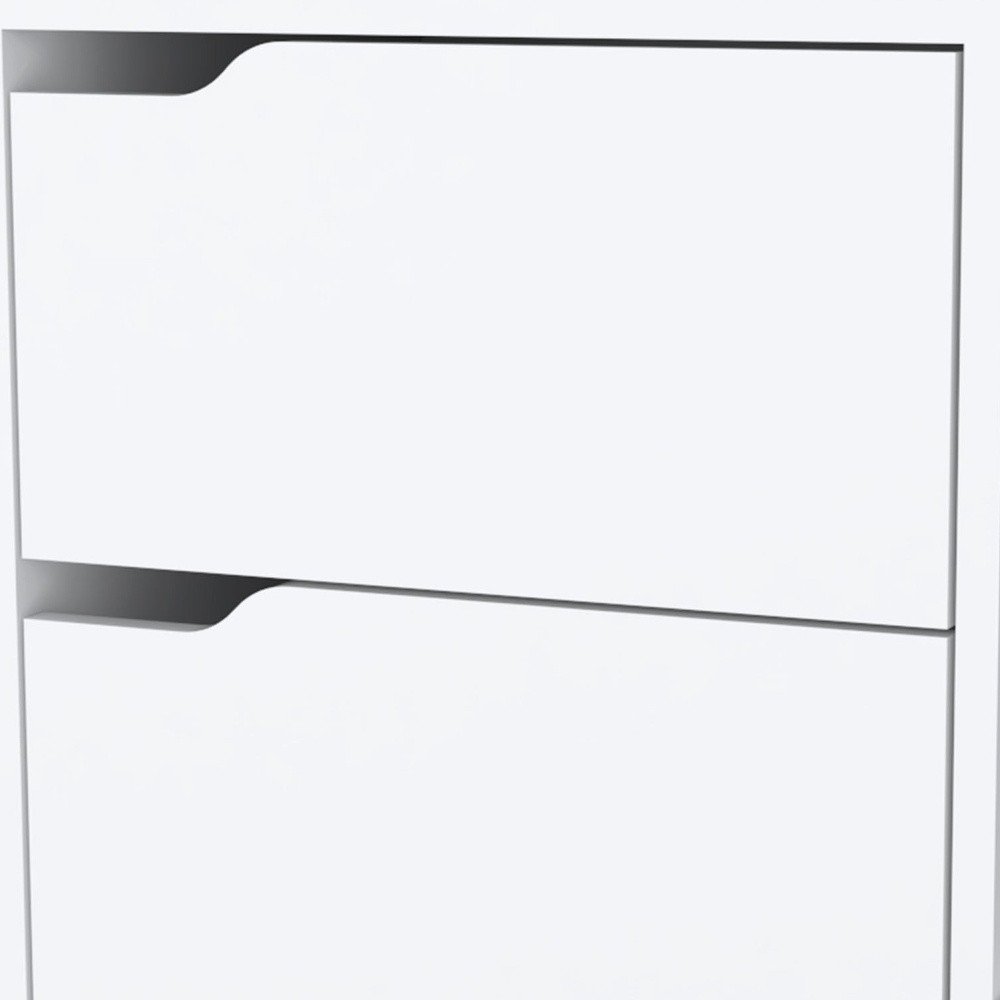 White Wood Two Drawer Nightstand - 20-inch