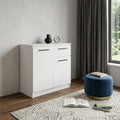 White Wood Single Drawer Double Dresser - 36-inch