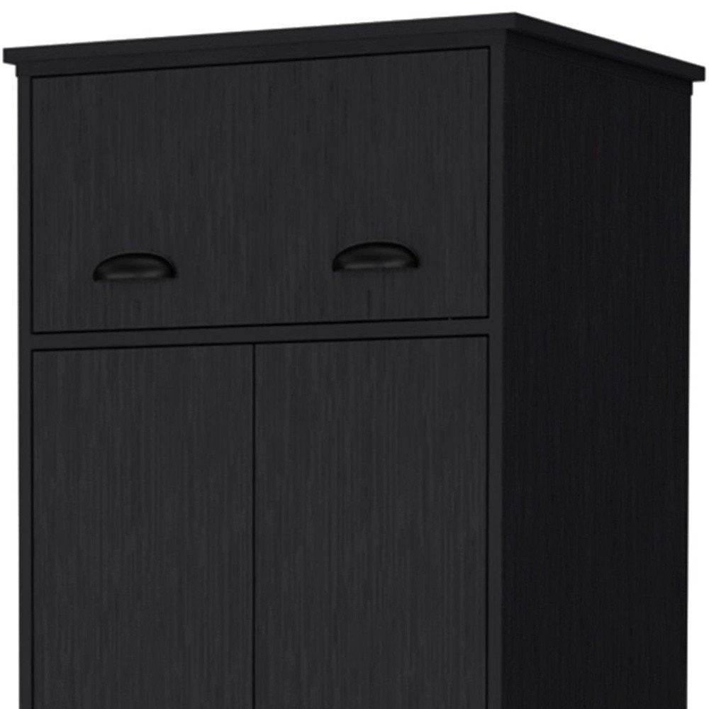 White Wood Three Door Single Drawer Combo Dresser - 70-inch