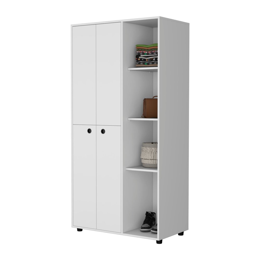 White Wood Single Drawer Dresser - 35-inch