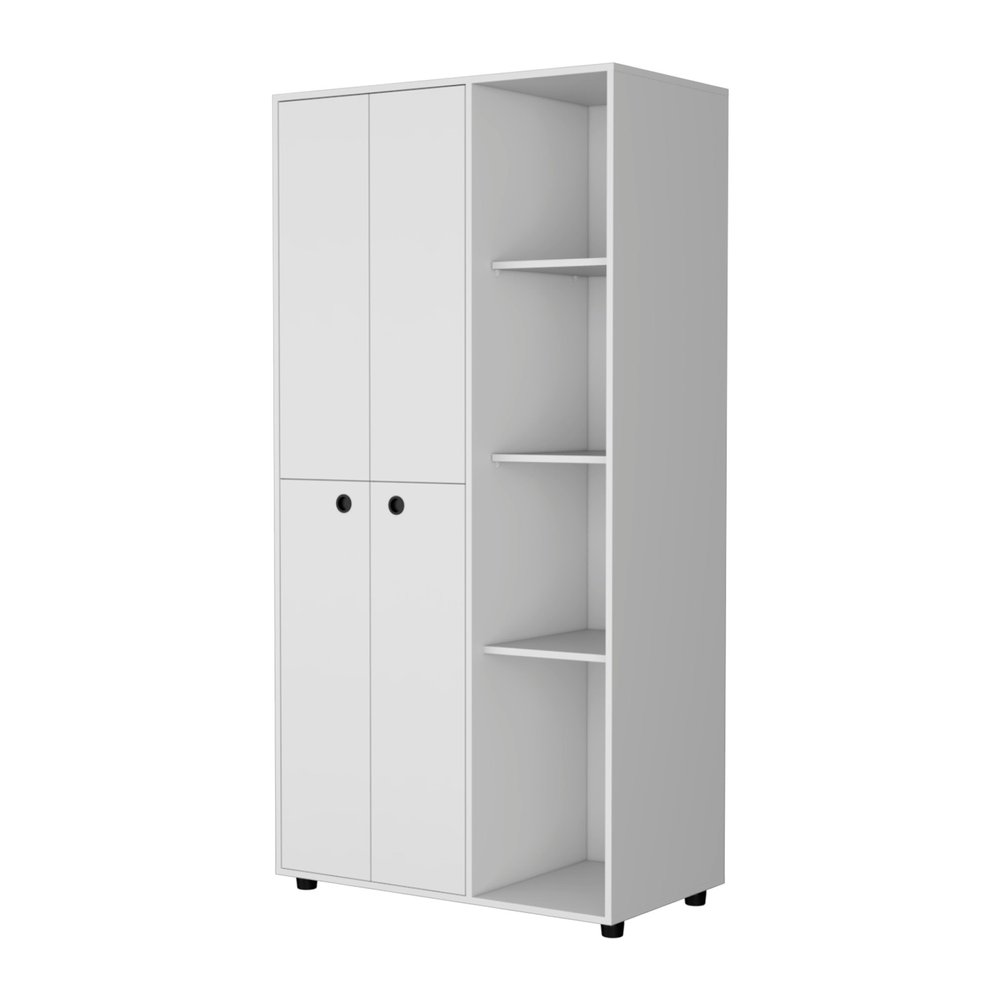 White Wood Single Drawer Dresser - 35-inch