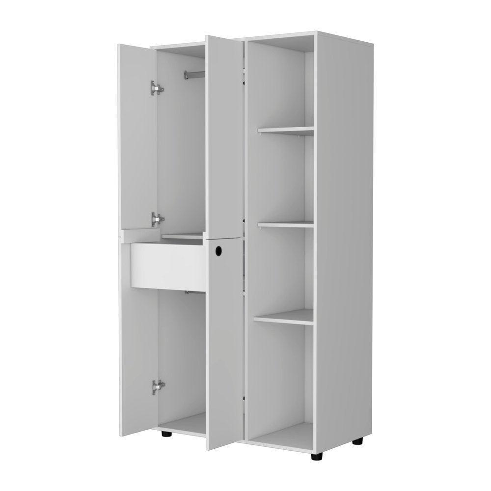 White Wood Single Drawer Dresser - 35-inch