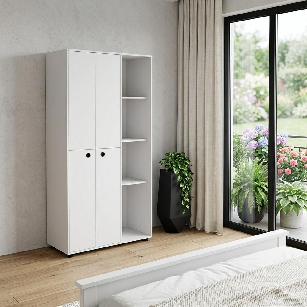 White Wood Single Drawer Dresser - 35-inch