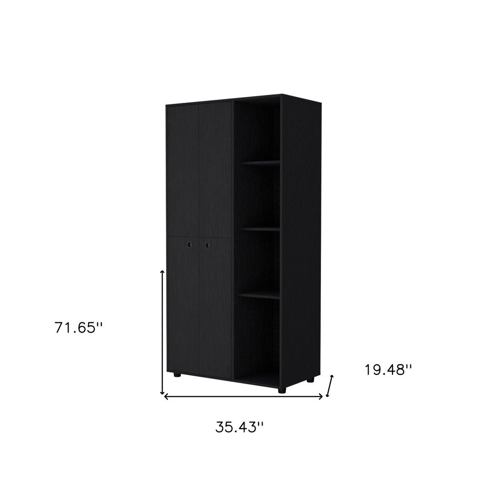 Black Wood Single Drawer Dresser - 35-inch