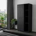 Black Wood Single Drawer Dresser - 35-inch