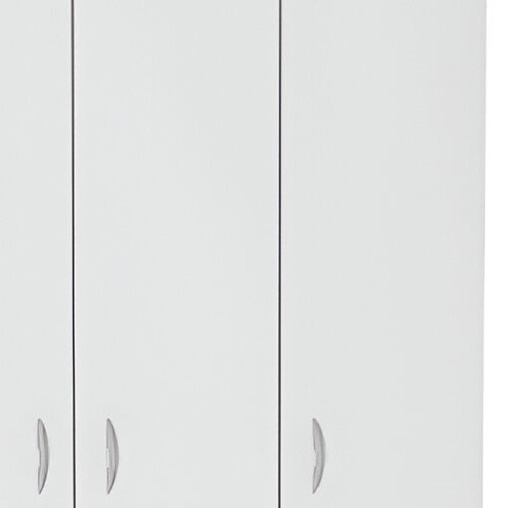 White Three Door Two Drawer Combo Dresser - 71-inch