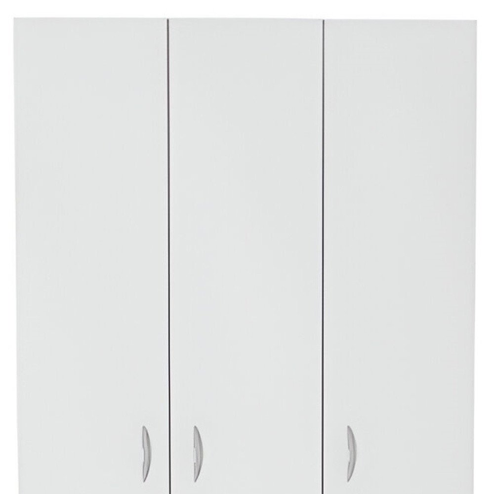 White Three Door Two Drawer Combo Dresser - 71-inch