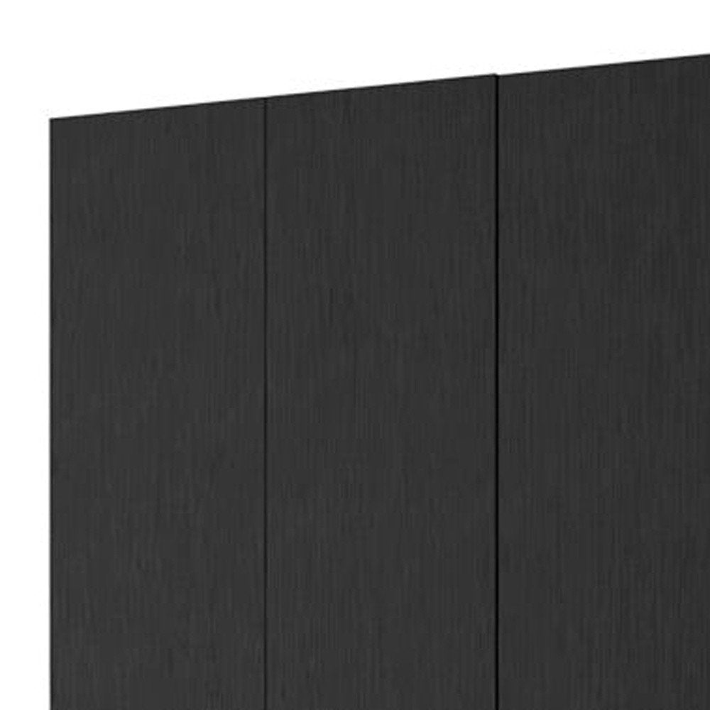 Black Wood Three Door Two Drawer Combo Dresser - 71-inch
