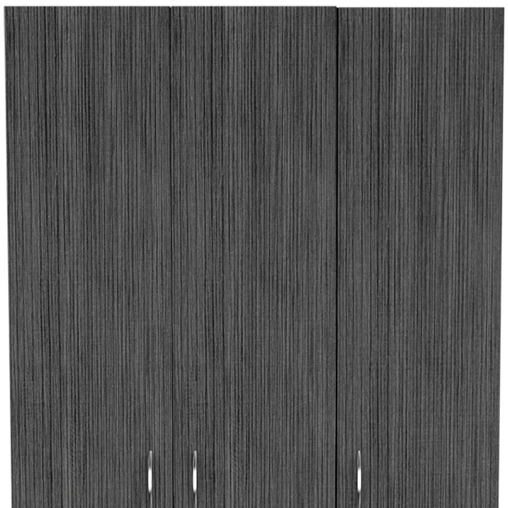Dark Gray Wood Three Door Two Drawer Combo Dresser - 71-inch