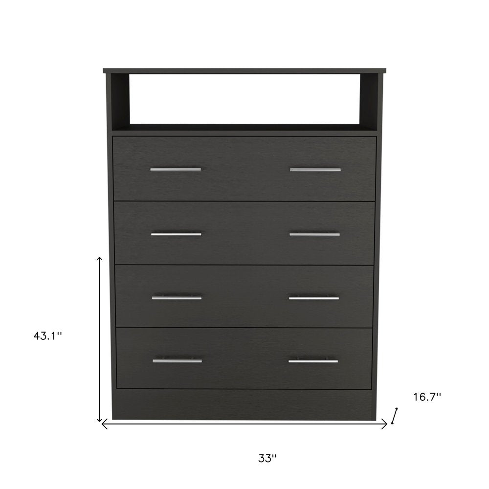 Oak Wood Four Drawer Dresser - 33-inch
