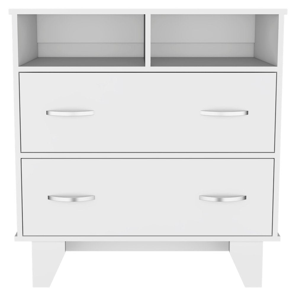 Oak Wood Two Drawer Dresser - 32-inch