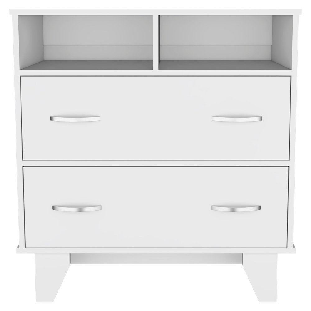 Oak Wood Two Drawer Dresser - 32-inch