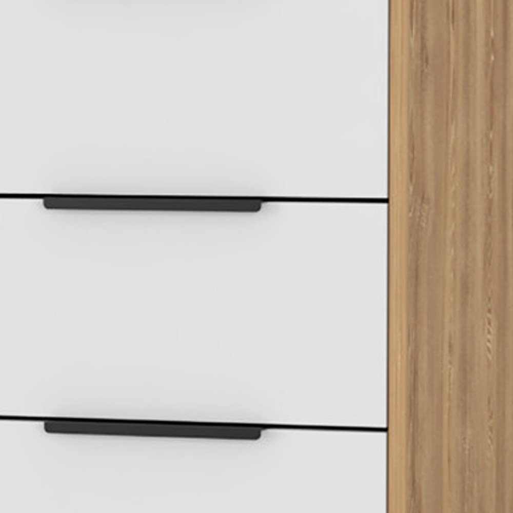 White and Natural Five Drawer Standard Chest - 18-inch