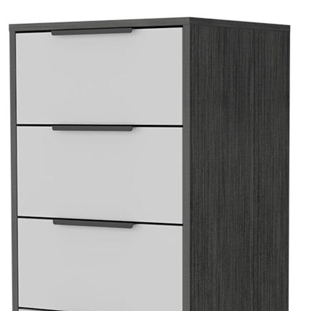 White and Natural Five Drawer Standard Chest - 18-inch