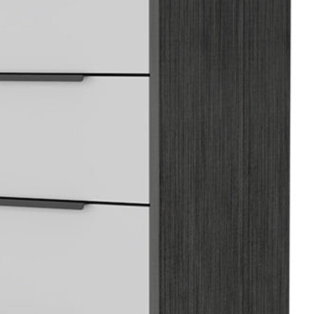 White and Natural Five Drawer Standard Chest - 18-inch
