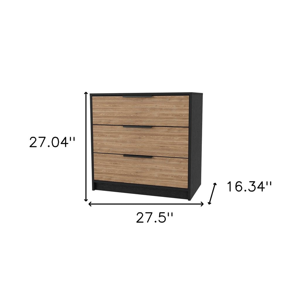 Oak Three Drawer Dresser - 28-inch