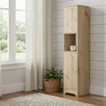 Light Brown Wood Accent Cabinet with Two Doors - 68-inch