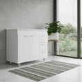 White Wood Lacquered Door Gloss Finish Door Accent Cabinet with Three Drawers
