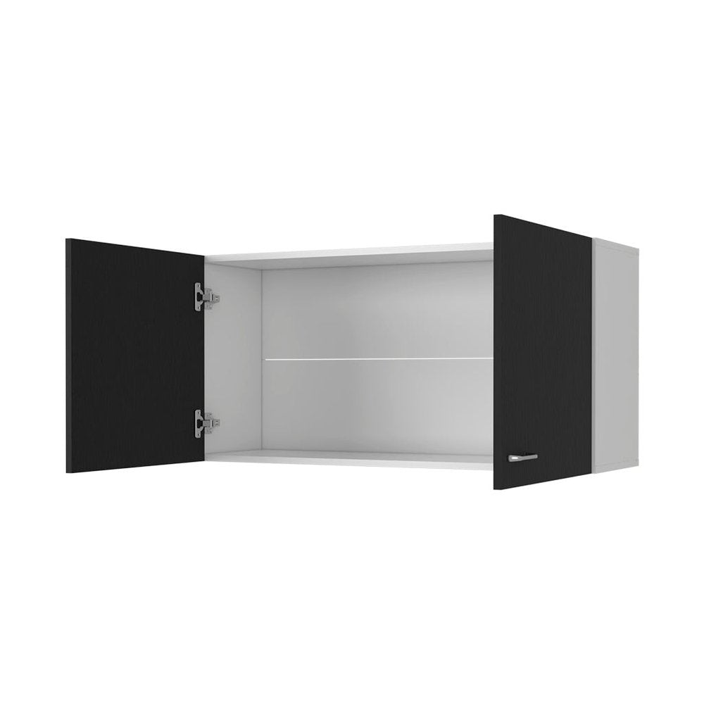 Black Wood Wall Mounted Accent Cabinet - 39-inch