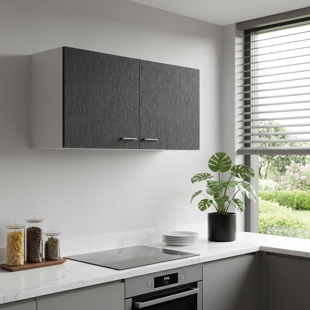 Black Wood Wall Mounted Accent Cabinet - 39-inch