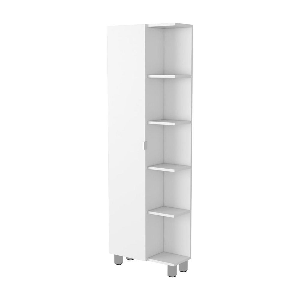 White Accent Cabinet with Nine Shelves - 20-inch