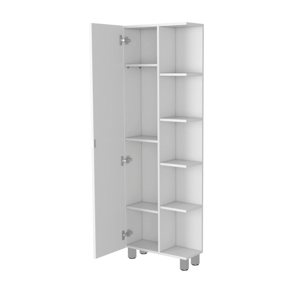 White Accent Cabinet with Nine Shelves - 20-inch
