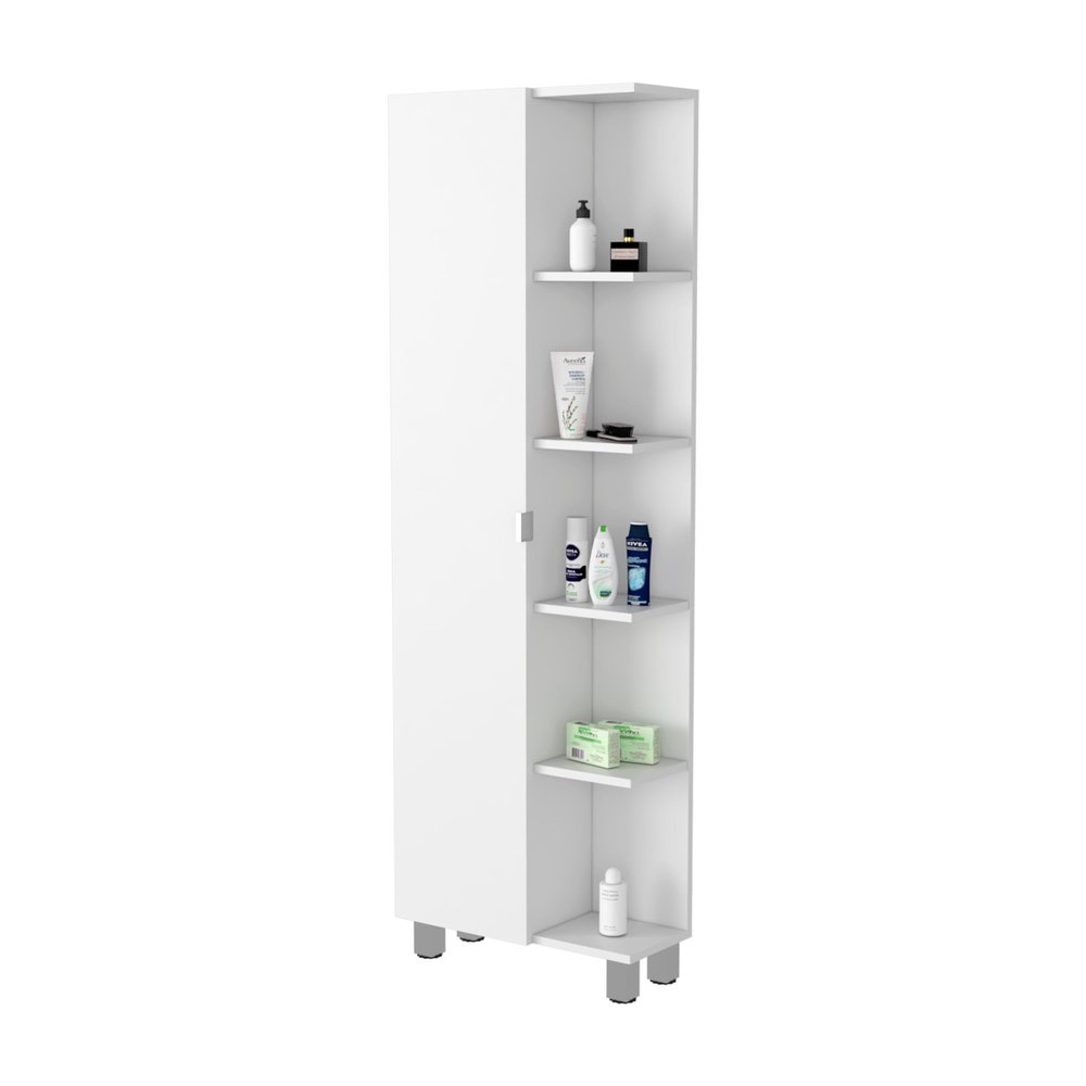 White Accent Cabinet with Nine Shelves - 20-inch