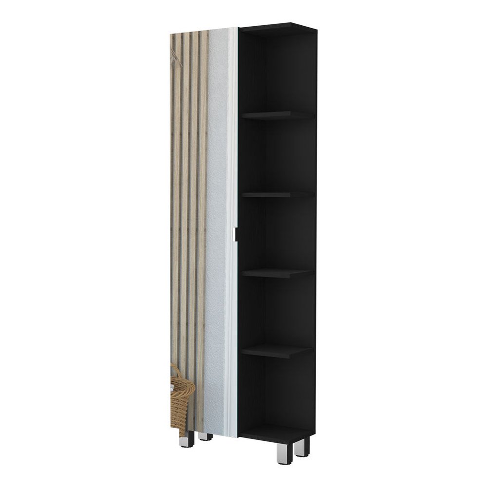 Black Accent Cabinet with Nine Shelves - 20-inch