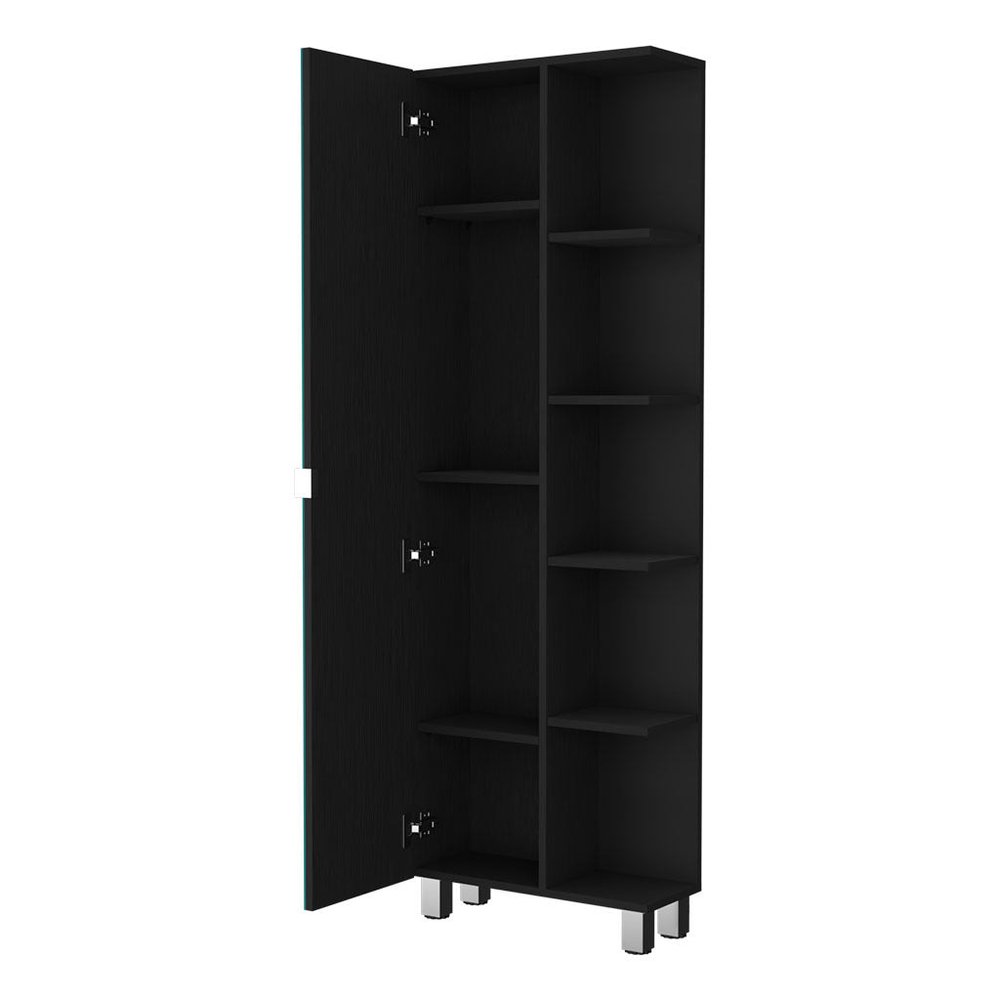 Black Accent Cabinet with Nine Shelves - 20-inch