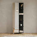 Black Accent Cabinet with Nine Shelves - 20-inch