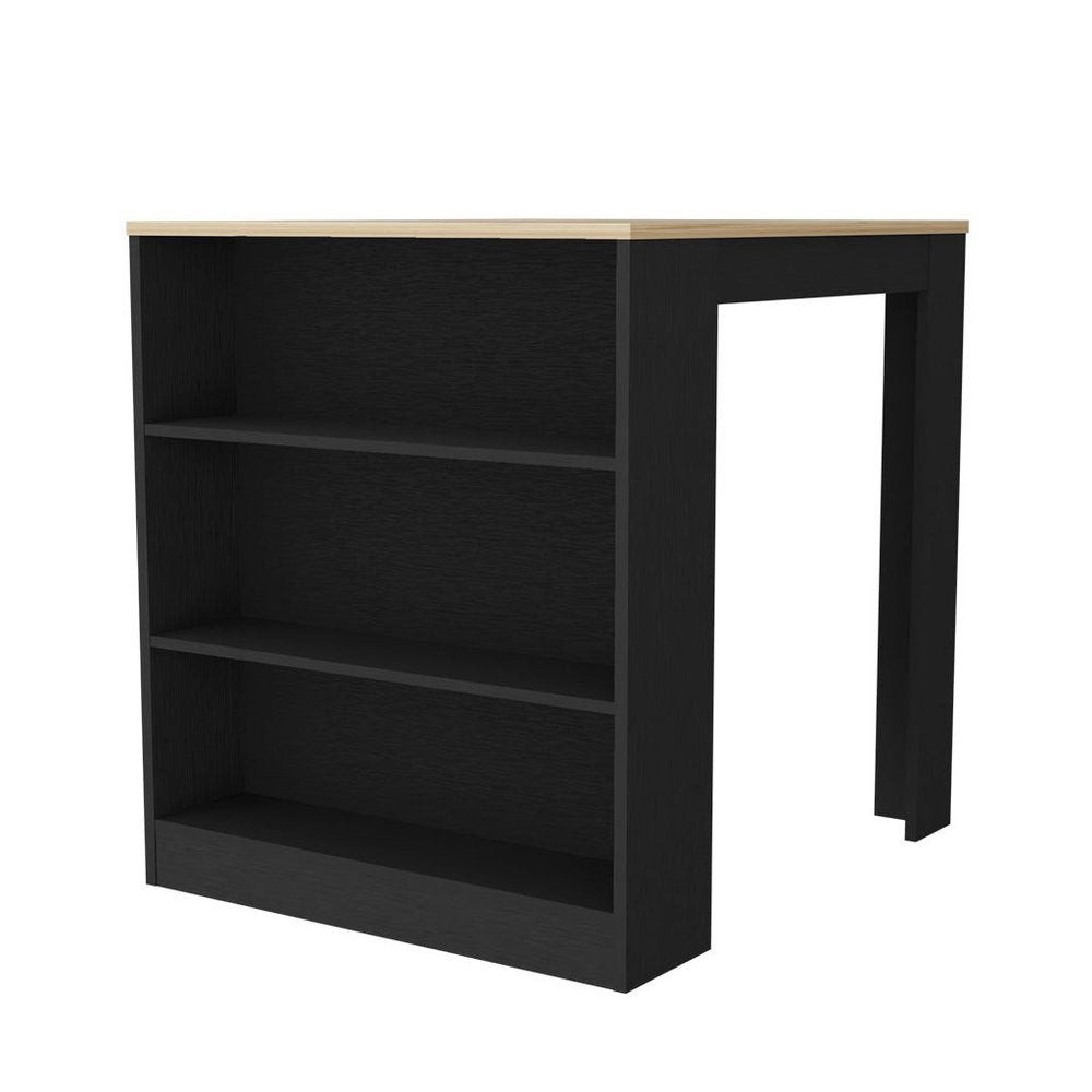 Black and Brown 36 Kitchen Island with Storage