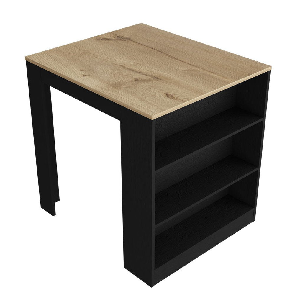 Black and Brown 36 Kitchen Island with Storage