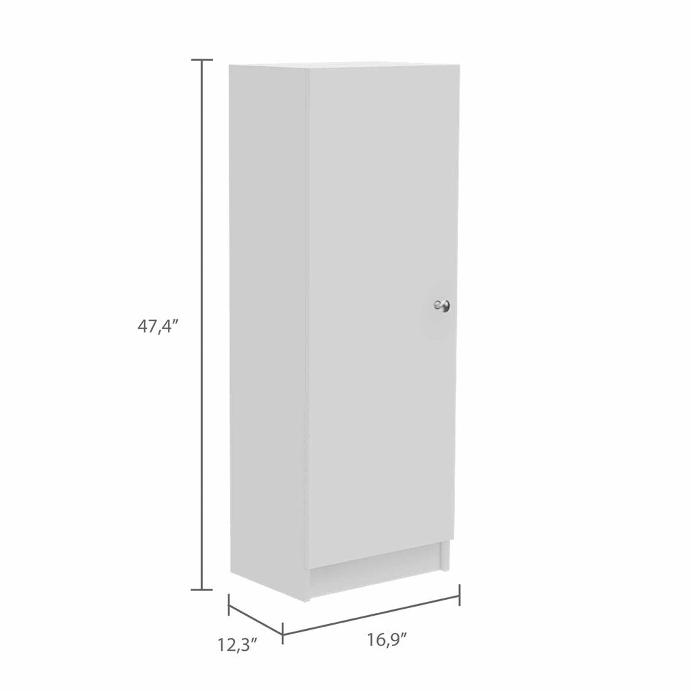 White Wood Pantry or Storage Closet - 47-inch