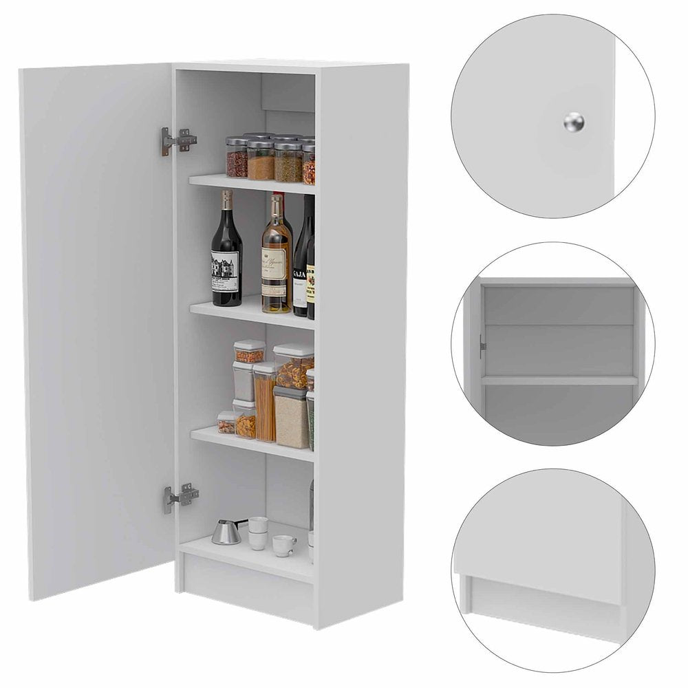 White Wood Pantry or Storage Closet - 47-inch
