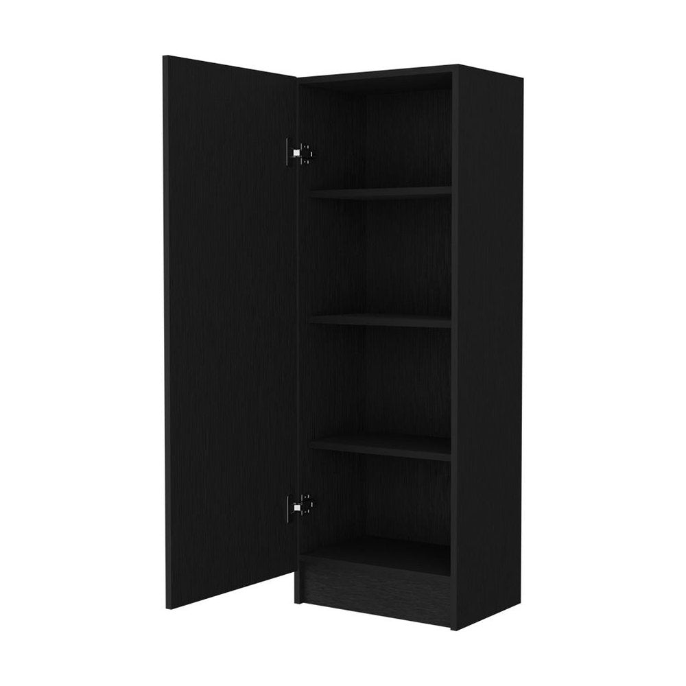 Black Wood Pantry or Storage Closet - 47-inch
