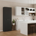 Black Wood Pantry or Storage Closet - 71-inch