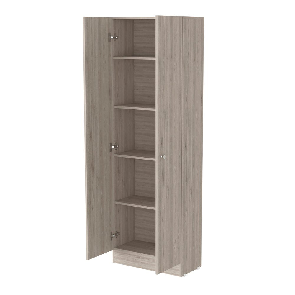 Light Gray Wood Pantry or Storage Closet - 71-inch