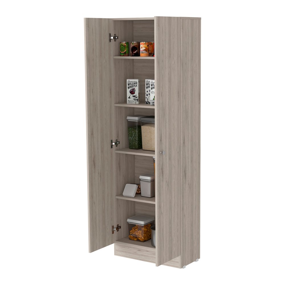 Light Gray Wood Pantry or Storage Closet - 71-inch