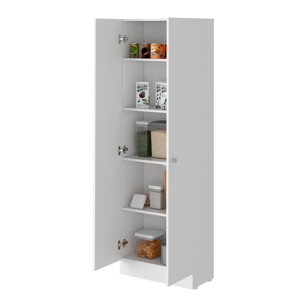 White Wood Pantry or Storage Closet - 71-inch