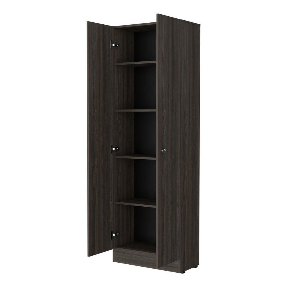 Espresso Wood Pantry or Storage Closet - 71-inch