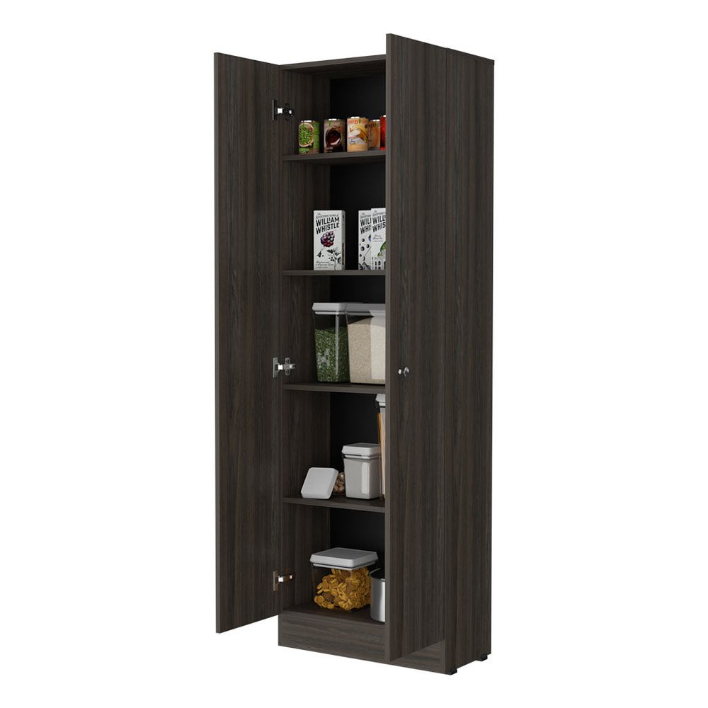 Espresso Wood Pantry or Storage Closet - 71-inch