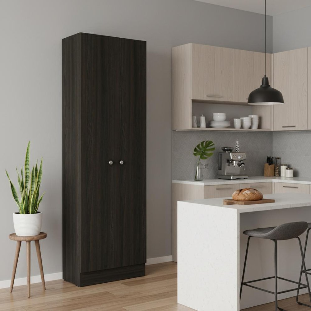 Espresso Wood Pantry or Storage Closet - 71-inch