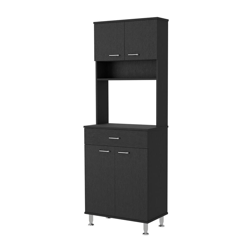 Black Wood Pantry or Storage Closet - 67-inch