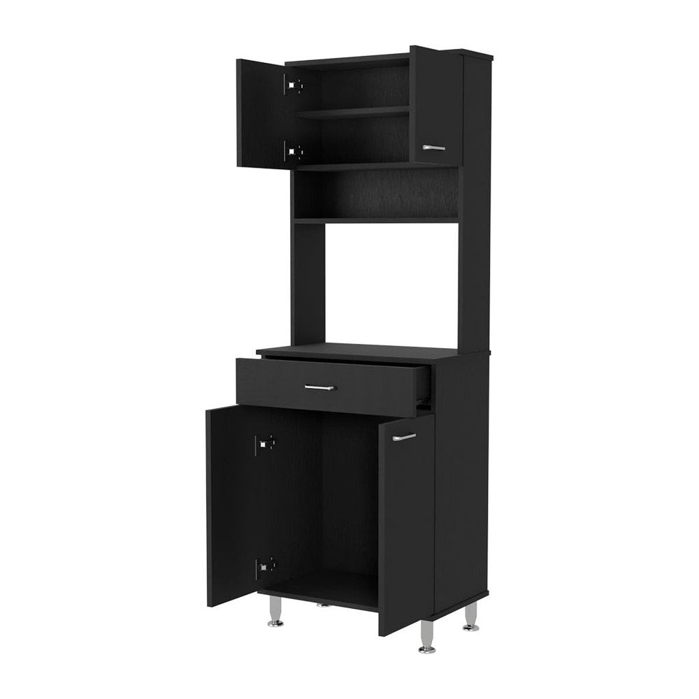 Black Wood Pantry or Storage Closet - 67-inch