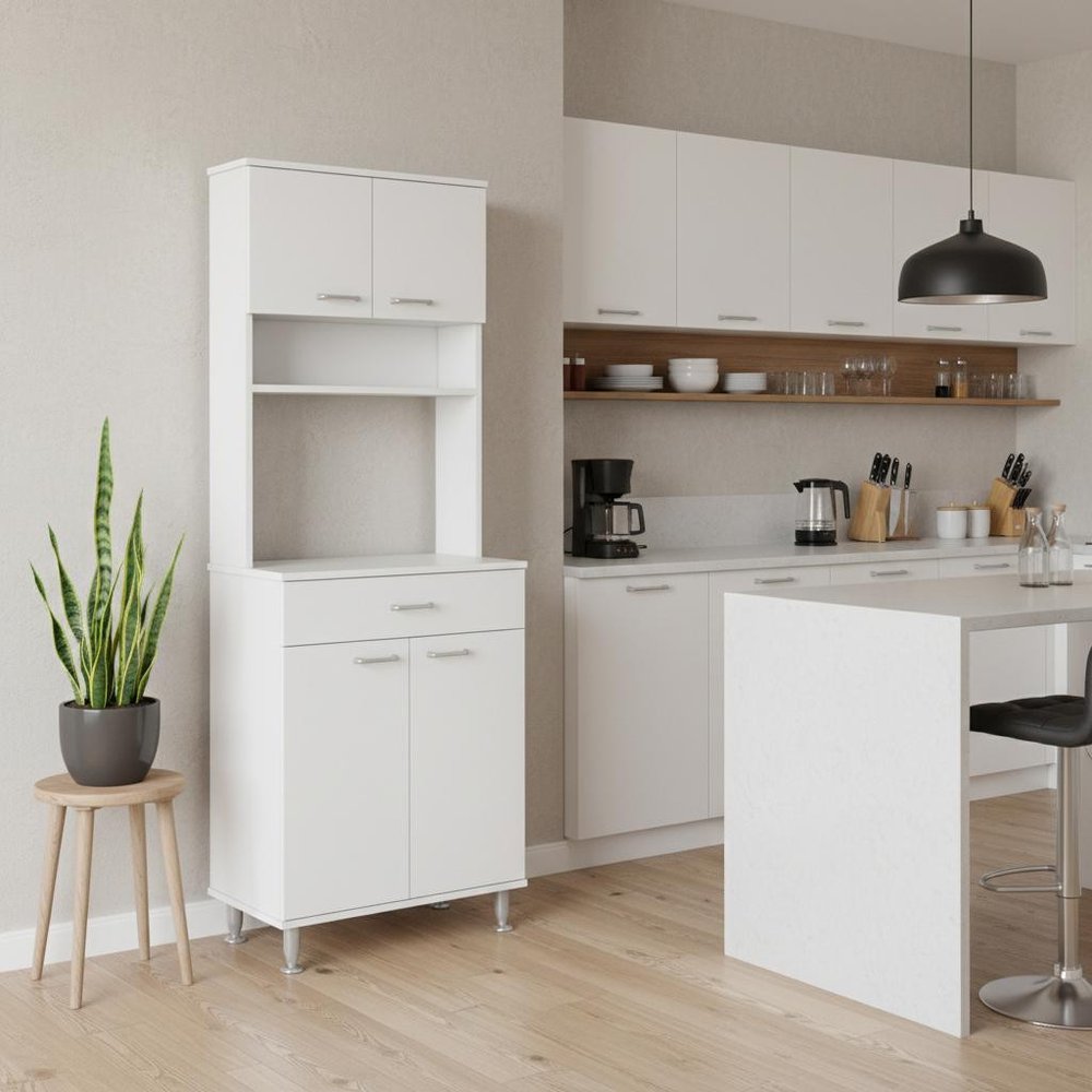 White Wood Pantry or Storage Closet - 67-inch