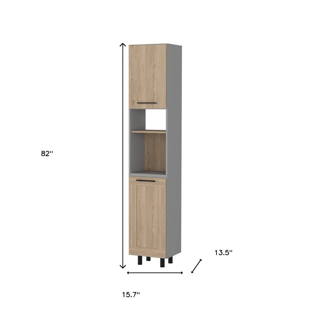 Gray Wood Pantry or Storage Closet - 82-inch