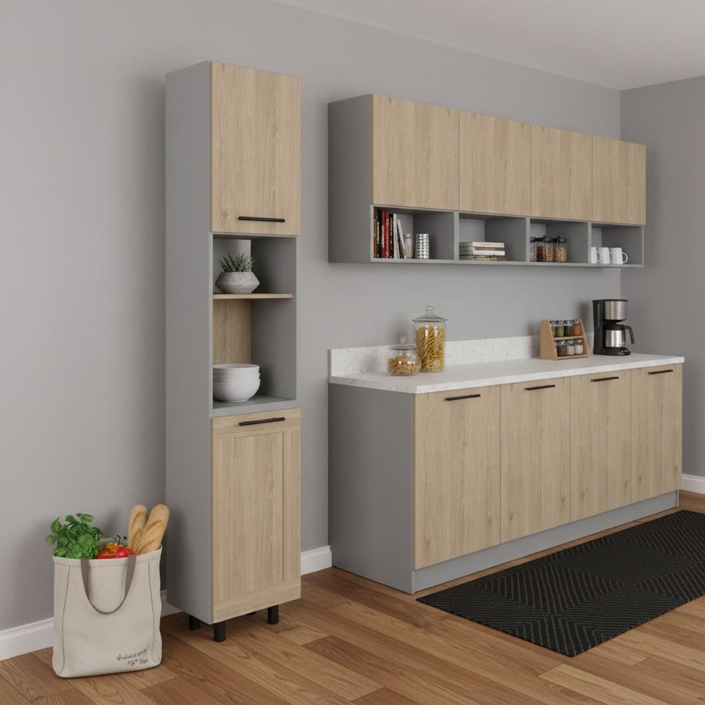 Gray Wood Pantry or Storage Closet - 82-inch