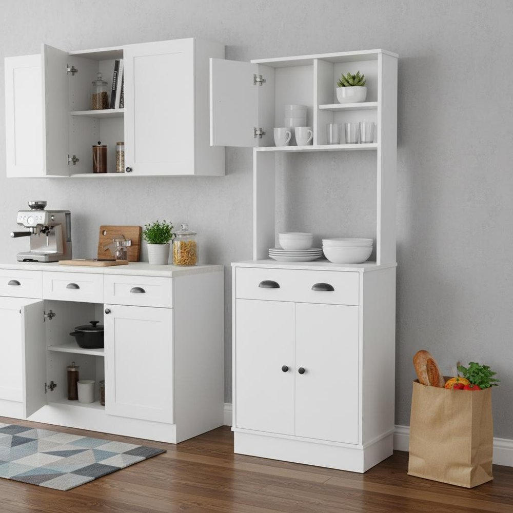 White Wood Pantry or Storage Closet - 67-inch